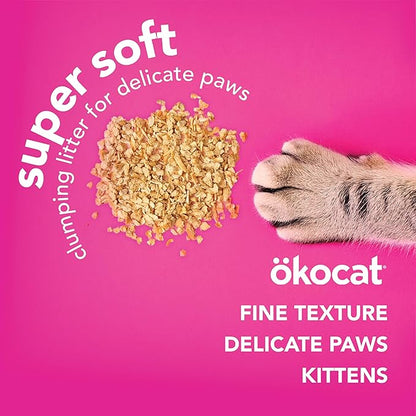 ökocat Super Soft Wood Clumping Cat Litter, Unscented, 22 pounds XL - Natural Ingredients, Stops Odor, Clumps Solid, 99% Dust Free, Great for All Cats, Sensitive Paws, Kittens