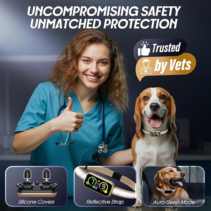 Kollgux Dog Bark Collar Pro, Instant Bark Solution, Smart Anti Barking Device with 4 Correction Modes, Fast-Acting Barking Collar for for Large Medium Small Dogs 5-150lbs, Ideal for Home & Outdoor Use