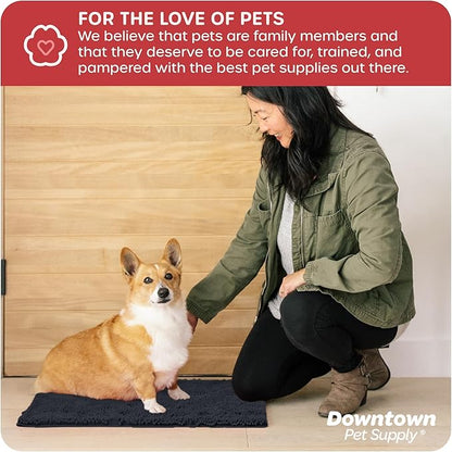 My Doggy Place Dog Mud Mat, 18" x 24" Charcoal – Thick Microfiber Entry Rug for Snow, Mud & Salt – Absorbent, Quick-Dry, Washer-Safe & Non-Slip, Small