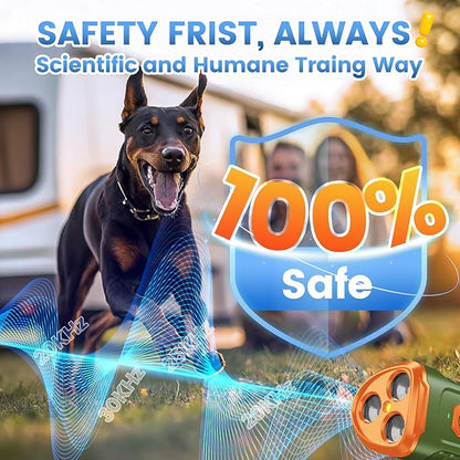 Dog Bark Deterrent Device 3X Anti Barking Device for Dogs, 5 Modes Stop Neighbors Dog Barks No More Safe for All Dogs 50FT Bark Control Indoor Outdoor with Flashlight,Rechargeable Training Device