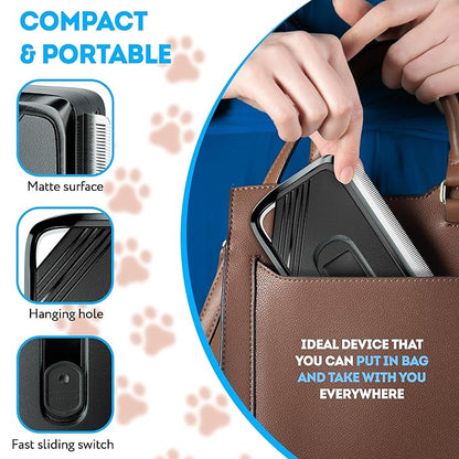 PUREVACY Black Self Cleaning Slicker Brush. Cat Brush with Release Button. Self Cleaning Dog Brush for Long Haired Dogs and Short Haired with Sturdy Case, Blades. Pet Grooming Brush for Dogs Shedding