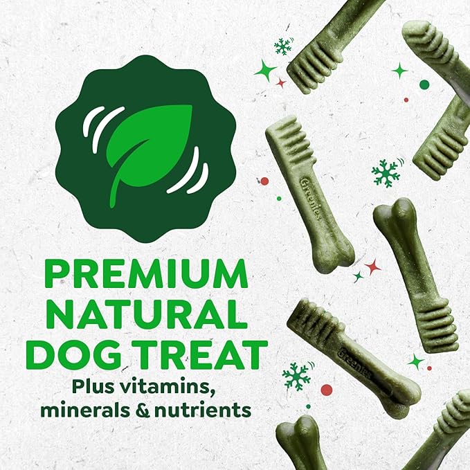 Greenies Veterinarian-Recommended, Limited-Edition Natural Dental Dog Treats Large Size, Gingerbread Flavor, 6 oz. Pack, 4 Count