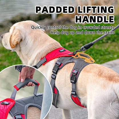 PUPTECK Escape Proof Dog Harness and Leash Set Upgraded No Pull Reflective Dog Vest with Lift Handle, Easy Control Pet Harness for Medium Large Dogs Training Walking Running