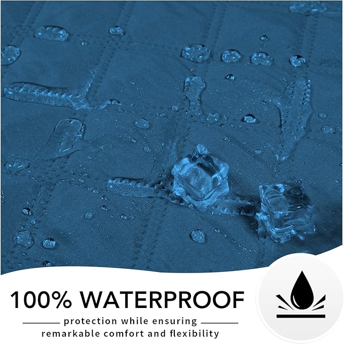 Easy-Going 100% Waterproof Dog Bed Cover, Non-Slip Pet Blanket for Furniture, Washable Couch Cover, Repleasement Sofa Cover (120X82 in,Peacock Blue)
