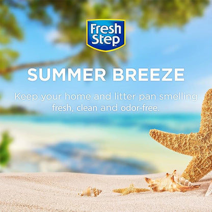 Fresh Step Cat Litter Crystals in Tropical Summer Breeze Scent - Cat Litter Box Deodorizer - Combats Odors and Neutralizes Smells to Keep Your Home Clean, 15 Ounce - 6 Pack