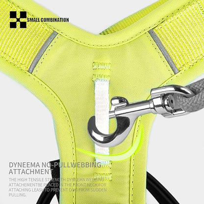 Adjustable Dog Harness with Handle, Padded Comfort,Small, Medium and Large Dogs (Lemon Yellow, XS)