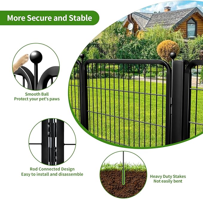 Dog Playpens with Low Threshold Gate, 40 Inch 20 Panels Heavy Duty Outdoor Dog Play Pen, RV Camping Yard Indoor Puppy Playpen Portable Pet Pen Fence for Large/Medium/Small Dogs