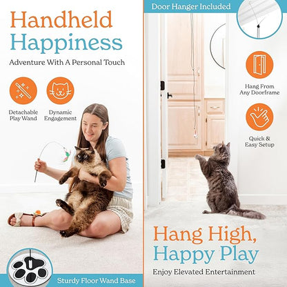 GADGETSOLOGY 18pcs Interactive Cat Toys for Indoor Cats Suction Cup Cat Toys for Indoor Cats Bird Hunting Slefplay Simulation for Kitten Flying Bird Toy Feather Wand Attachments