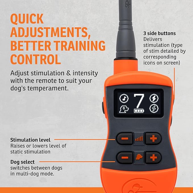 SportDOG SportTrainer 1275 Remote Trainer - Reliable Off-Leash Control - Quick-Charge Collar - Waterproof Dog Training Collar - OLED Display - 3/4-Mile Range - Orange