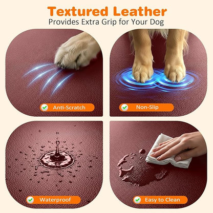 URPOWER PU Leather Backseat Extender for Dogs, Hard Bottom Dog Car Seat Cover for Back Seat, Waterproof Dog Car Hammock Anti-Scratch Pet Rear Seat Protector Travel Bed for Car and SUV