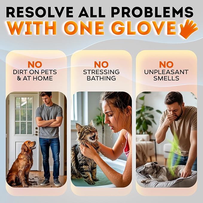 2026 New - Pet Cleaning Glove Wipes for Dogs & Cats – Wet Deodorizing Grooming Gloves for Paws, Body, Ears, Face & Coat – Hypoallergenic Hydrating Lavender Scent – Daily Care & Travel Use – 18 Count