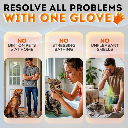 2026 New - Pet Cleaning Glove Wipes for Dogs & Cats – Wet Deodorizing Grooming Gloves for Paws, Body, Ears, Face & Coat – Hypoallergenic Hydrating Lavender Scent – Daily Care & Travel Use – 18 Count