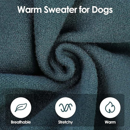 SUNFURA Hair Sticky Cat Clothes, Cat Sweater for Cats Only, 4-Legged Fleece Sweaters Kitten Pajamas Reduce Shedding Fur, Warm Pullover Shirts for Cats, Green L