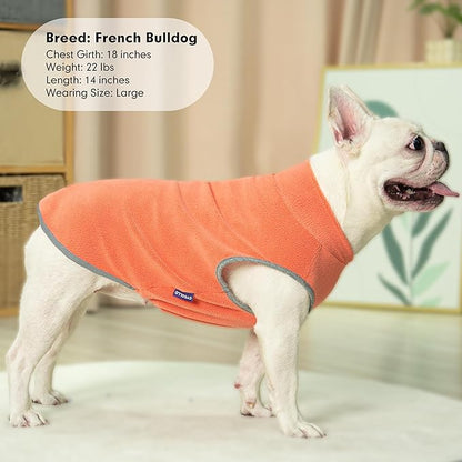 cyeollo 2XL Dog Sweater for Large Dogs Male Female, Reflective Dog Sweatshirt Pullover Jacket Fall Winter Dogs Sweaters Warm Pet Clothes, Orange & Red XXL