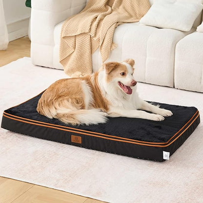 LIORCE Memory Foam XL Dog Bed - 4” Thick Orthopedic Beds for Extra Large Dogs - Waterproof Dog Bed with Removable Washable Cover & Wrap-Around Zipper - Ultimate Comfort and Easy Maintenance