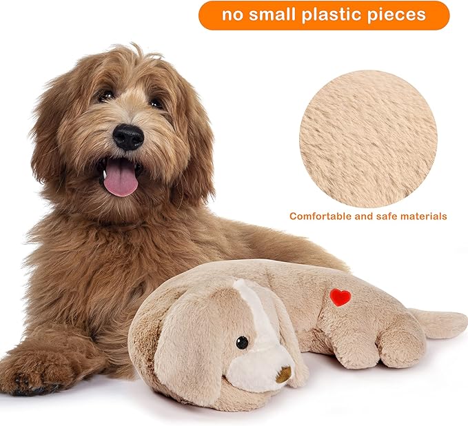 Moropaky Puppy Heartbeat Toy Heartbeat Stuffed Toy for Dogs, Dog Heartbeat Toy for Pet Anxiety Relief Sleep Aid Cuddle Comfort Calming Crate Kennel Training, Puppy Essentials