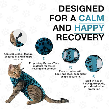 BellyGuard Cat Recovery Suit for Female and Male, Cat Surgery Suit Alternative, Onesie for After Spay Care, Post-Surgery Protective Body Cover for Feline and Kitten Healing