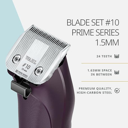 Wahl Pro Animal Wide Prime Series Blades - Professional Fine Tooth Pet Clipper for Horse, Cat & Dog Grooming - Made from High-Carbon Steel - #10, 1.5mm