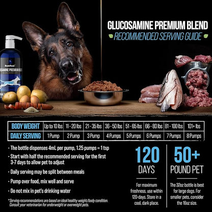 Best Paw Nutrition - Bacon Flavor Liquid Glucosamine for Dogs & Cats - Joint Supplement for Hip & Joint Pain Relief Pets Love - 32oz