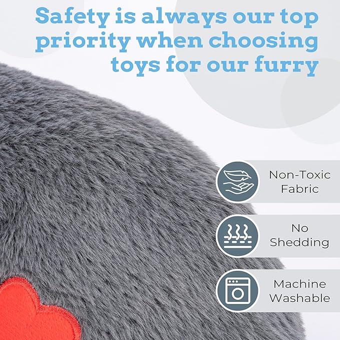 Moropaky Heartbeat Puppy Toys Dog Heartbeat Toy for Anxiety Relief Calming Aid, Heartbeat Stuffed Animal for Puppy Dog Comfort Sleep Aid Crate Training, Puppy Essentials, Dark Gray