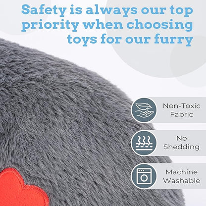 Moropaky Heartbeat Puppy Toys Dog Heartbeat Toy for Anxiety Relief Calming Aid, Heartbeat Stuffed Animal for Puppy Dog Comfort Sleep Aid Crate Training, Puppy Essentials, Dark Gray
