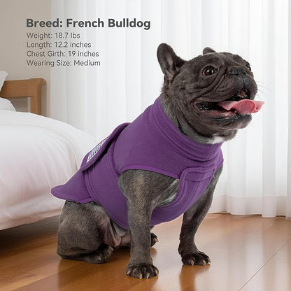 cyeollo XXL Dog Sweater, Fleece Doggy Sweaters Stretchy Turtleneck Doggie Sweatshirt Soft Warm Winter Coat Fall Autumn Pet Clothes for Large Dogs Girl, Purple 2XL