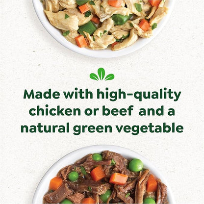 Greenies Smart Topper Wet Dog Food Complement Variety Pack, Chicken Green Beans & Sweet Potatoes Recipe and Beef Peas & Carrots Recipe Variety Pack, 16 Count