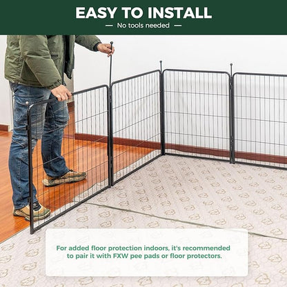 FXW Rollick Unleashed Dog Playpen for Indoor, Yard, RV Camping, 32 inch 16 Panels for Small and Medium Dogs, Black│Patented