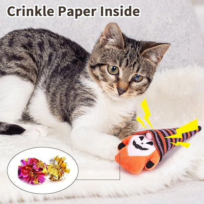 Retro Shaw Catnip Toys Gnome, Fun Cat Toys for Indoor Cats Kitty, Safe Teeth Cleaning Interactive Kitten Chew Kicker Toy for All Pet Breeds, 3 Pack