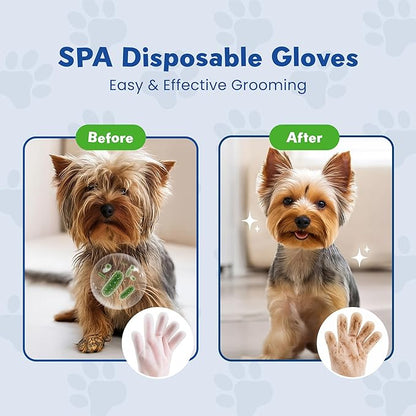 My Pet & Me – Pet Glove Wipes for Dogs & Instant Bath Gloves for Dogs | No-Rinse Deodorizing Grooming Mitts | Instant Bath Cleaning Gloves for Dogs & Cat Cleaning Gloves for Easy Cleaning, 6 Count