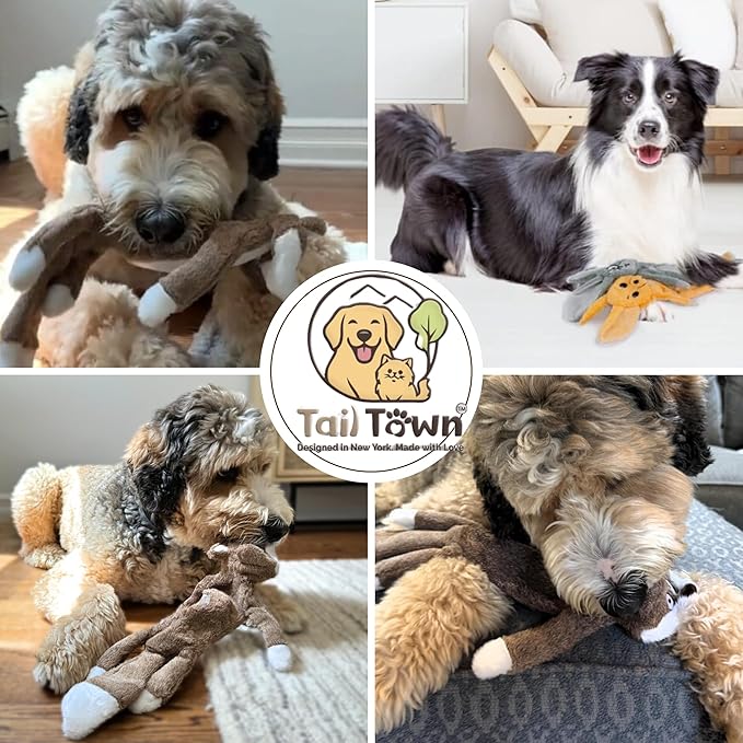Plush Fox Dog Toy – Squeaky & Crinkle, No Stuffing, Soft – For Small, Medium & Large Dogs, All Breeds – Perfect for Puppies & Senior Dogs, Premium Safe Chew Play
