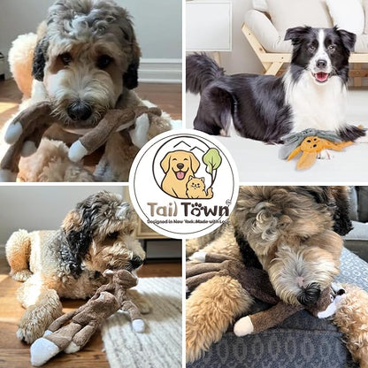 Plush Fox Dog Toy – Squeaky & Crinkle, No Stuffing, Soft – For Small, Medium & Large Dogs, All Breeds – Perfect for Puppies & Senior Dogs, Premium Safe Chew Play