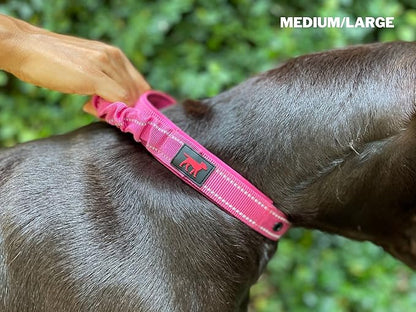 Tuff Pupper Heavy Duty Dog Collar with Handle | Ballistic Nylon Heavy Duty Collar | Padded Reflective Dog Collar with Adjustable Stainless Steel Hardware | Convenient Sizing for All Breeds