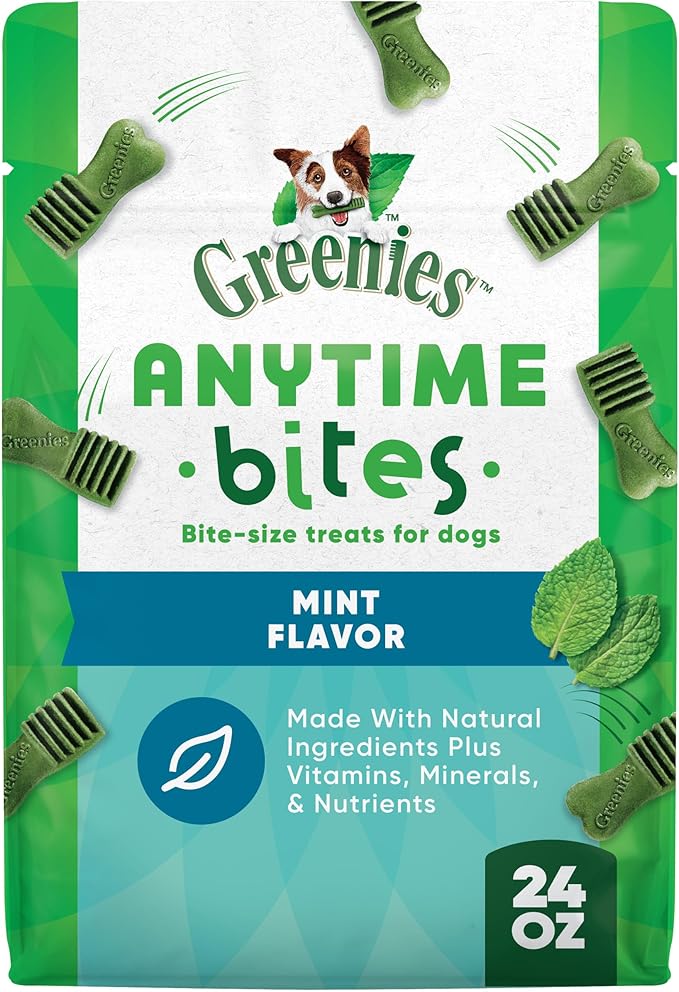 Greenies Anytime Bites Dog Treats, Mint Flavor, 24 oz. Bag