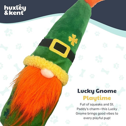 Huxley & Kent Funny Dog Toy w/Squeaker – St. Patrick's Day Power Plush Squeaky Dog Toys for Small, Medium & Large Dogs – Soft Stuffed Animal for Indoor Play & Fetch - Fetchies® Lucky Gnome, One Size