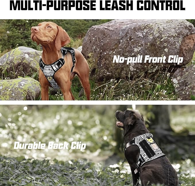 AUROTH Tactical Dog Harness for Large Dogs No Pull Adjustable Pet Harness Reflective K13 Working Training Easy Control Pet Vest Military Service Dog Harnesses