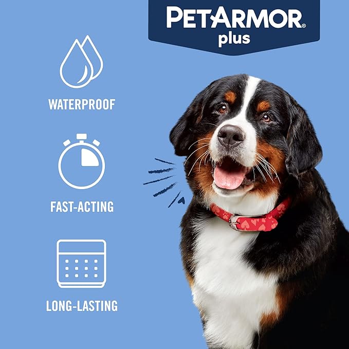 PetArmor Plus Flea and Tick Prevention for Dogs, X-Large Dog Flea and Tick Treatment, 6 Doses, Waterproof Topical, Fast Acting, For X-Large (89-132 lbs)