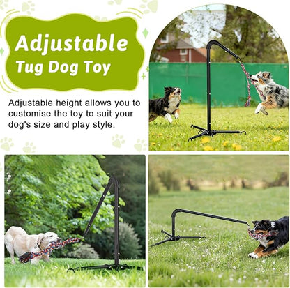 Olpchee Outdoor Tug of War Dog Toy, Tether Interactive Dog Tug Toy Backyard Heavy-Duty Dog Solo Play Exercise Toy for Large Medium Dogs