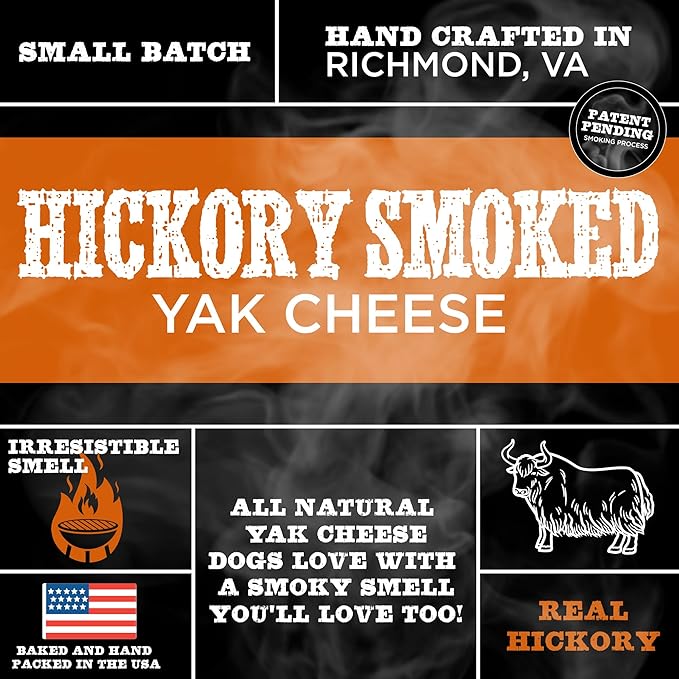 Premium Hickory Smoked Himalayan Yak Cheese - Large 4 Count (Pack of 1) - Natural, No Additives, Lactose-Free, Vegetarian, Long-Lasting