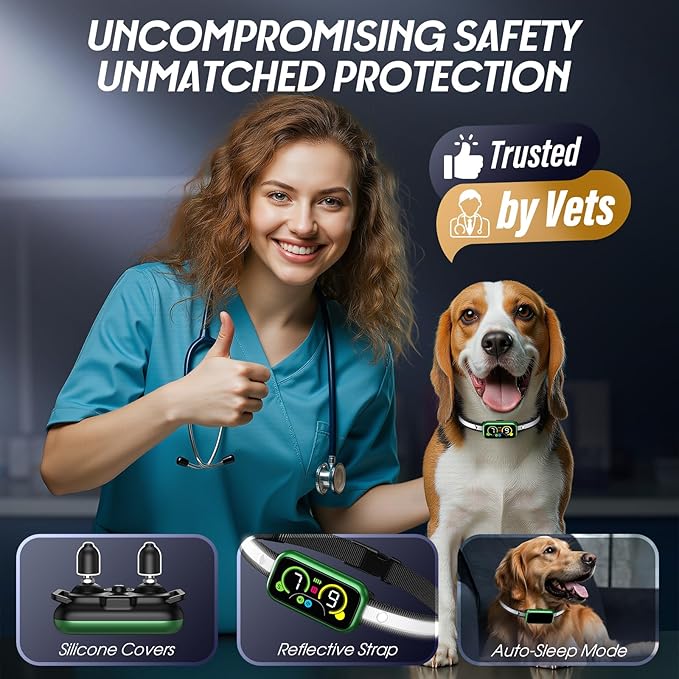 Kollgux Dog Bark Collar Pro, Instant Bark Solution, Smart Anti Barking Device with 4 Correction Modes, Fast-Acting Barking Collar for for Large Medium Small Dogs 5-150lbs, Ideal for Home & Outdoor Use