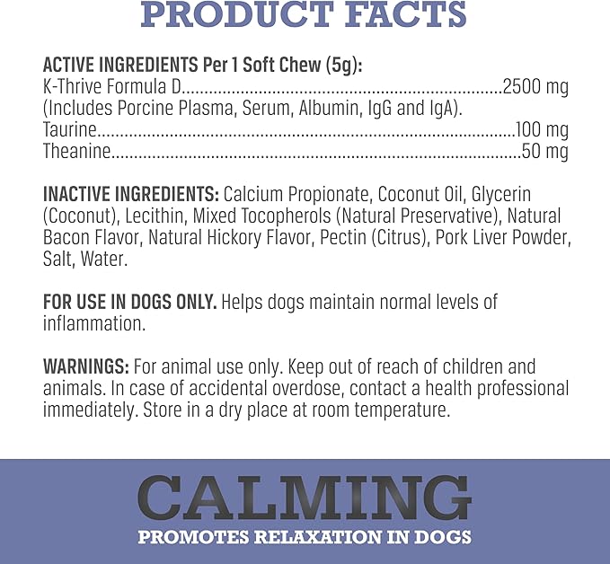 WINPRO Calming Chews for Dogs – Plasma-Powered Soft Chews to Promote Relaxation and Calming Effect – Made with Natural Ingredients, Grain-Free - Suitable for All Breeds & Sizes – 60 Count