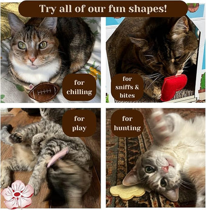 Catnip Toy – Football Shape, Organic Catnip, 100% Wool Felt, Grown & Made in The USA - Football