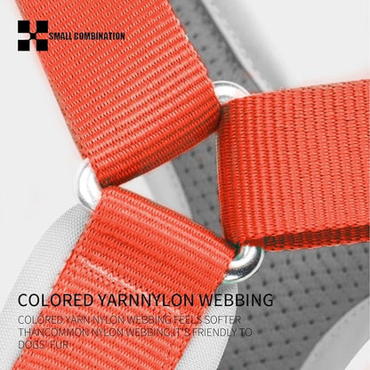 Adjustable Dog Harness with Handle, Padded Comfort,Small, Medium and Large Dogs (Orange, L)