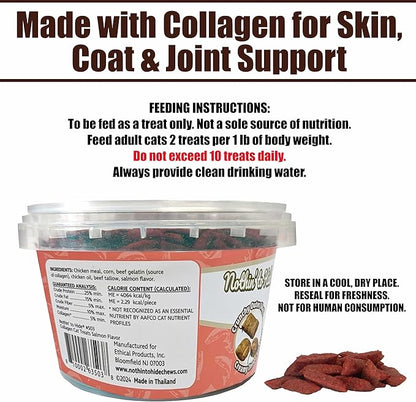 Fieldcrest Farms Nothin’ to Hide Collagen Cat Treats – Crunchy & Creamy Cat Snacks, High-Protein Healthy Treats for Skin, Coat & Joint Support, Salmon Flavor, 8 oz. Resealable Tub