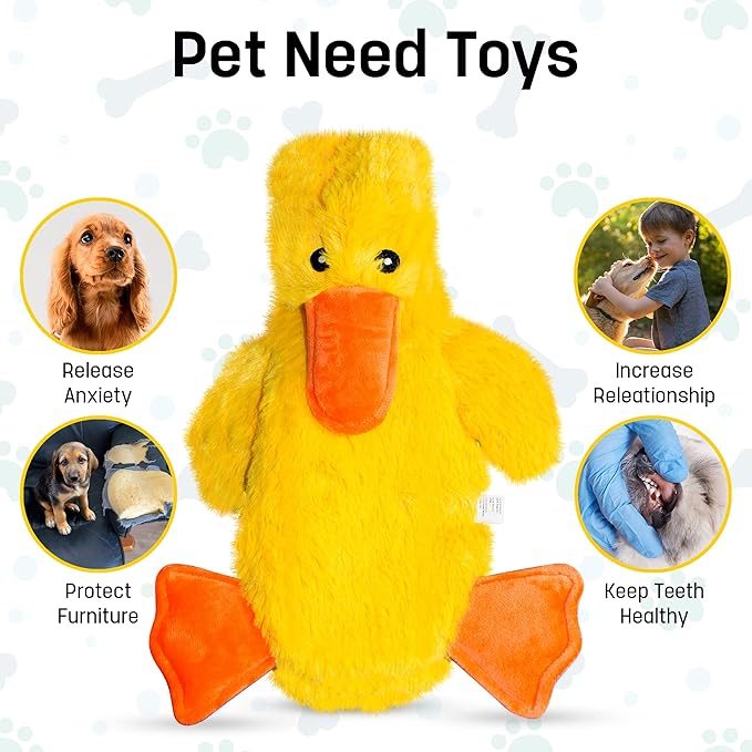 FGA MARKETPLACE Duck-Fox Flat NO Stuffing NO Squeak Plush Dog Toy, Funny Style Will Entertain Your Pet for Hours, Recommended for Small and Medium Dog 21 INCH Long