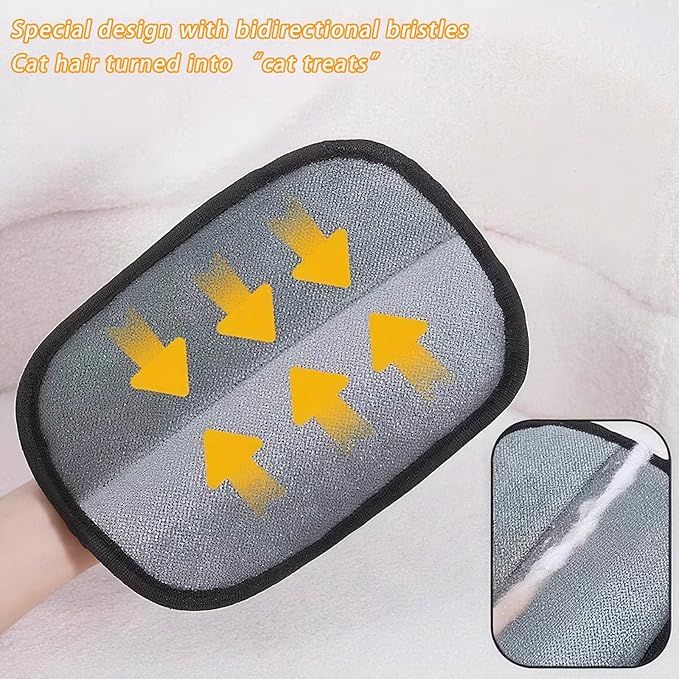 QISHENG - Pet Hair Removal Glove Brush for Dogs & Cats, Electrostatic & Washable Animal Fur Removal Tool for Furniture, Couch, Carpet, Car Seat&Clothing, Quick Cleaning Grooming Glove,1Pcs