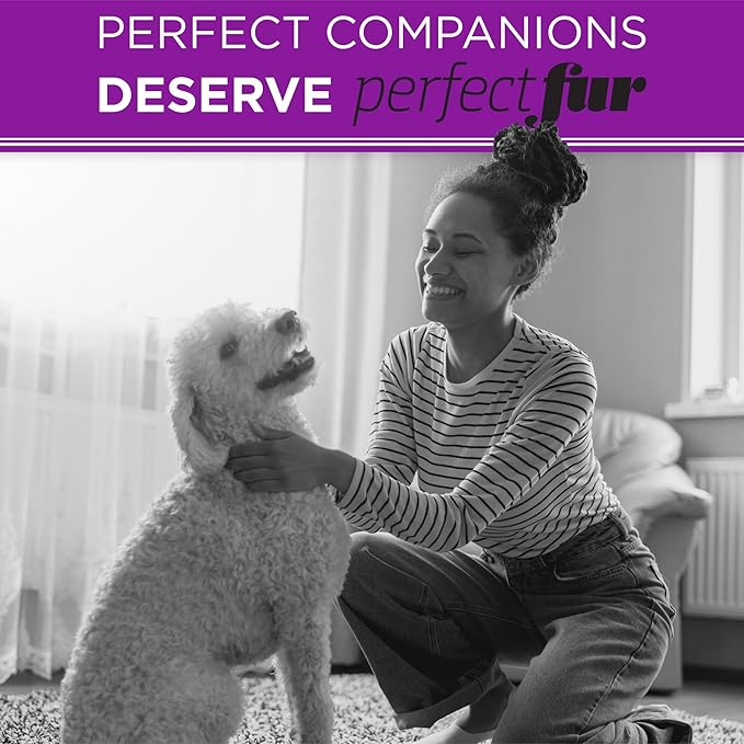 TropiClean Perfect Fur Natural Detangling Dog Shampoo for Doodles, Poodles, and Breeds with Curly Wavy Coats, Moisturizing Shampoo, Puppy Safe, 16oz.