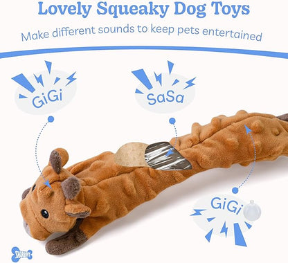 SHARLOVY Dog Squeaky Toy, Bubble Plush Puppy Teething Pet Toy, Crinkle No Stuffing Animals Dog Toy, Doggies Chew for Large Small Medium Breeds