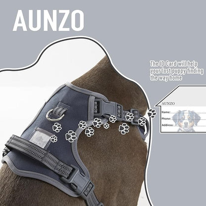 Dog Harness X-Large No Pull Easy Walker Escape Proof with Handle Reflective with 2 Leash Clips and 3 Buckles, No Rub No Choke, Newfoundland Alaska German Shepherd Mastiffs, XL