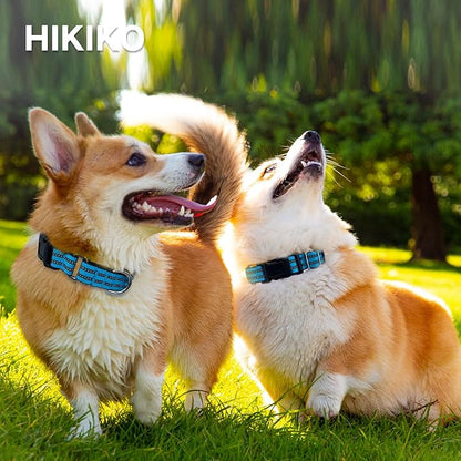Hikiko Martingale Dog Collars Reflective Nylon Dog Collar with Quick Release Buckle Adjustable Training No Slip Dog Collar (Small, Light Blue)